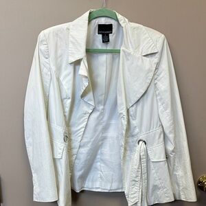 Cynthia Rowley Off-White Drawstring Blazer